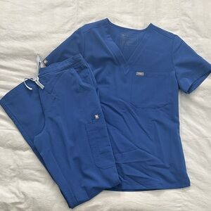 Figs Denim Blue Scrub Set